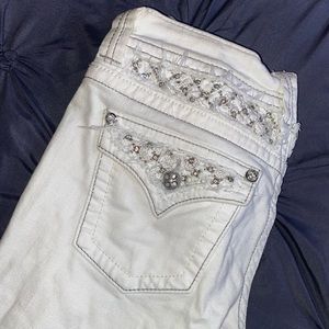 MissMe white bootcut jeans.